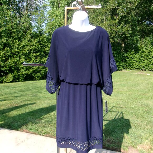 NWT JESSICA HOWARD NAVY LACE DRESS TRIM 6 - Picture 1 of 2